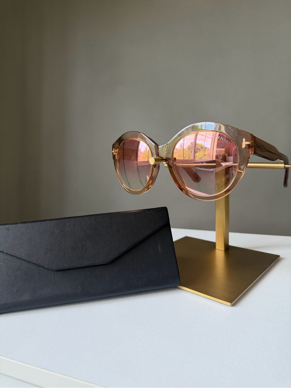 Tom Ford Champagne Pink Sunglasses with case